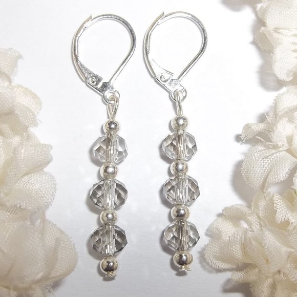 Earrings, Grey Earring, Gray Earring, Earring Set, Dangle Earring, Handmade 7900 - Picture 1 of 8